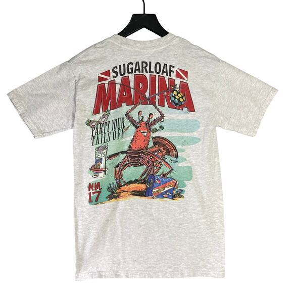 Sugarloaf Marina Bass Boat Men's Gray Graphic Tee S Short Sleeve Crew Neck - Picture 3 of 7